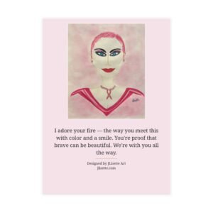 Pink Hair — Breast Cancer Awareness Postcards (10-Pack), Words on Front
