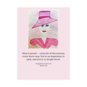 Pink Hat — Breast Cancer Awareness Postcards (10-Pack), Words on Front