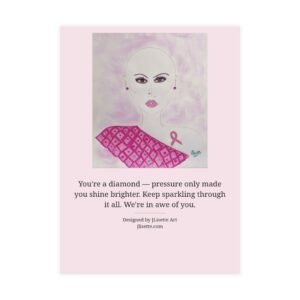 Quilted Pink — Breast Cancer Awareness Postcards (10-Pack), Words on Front
