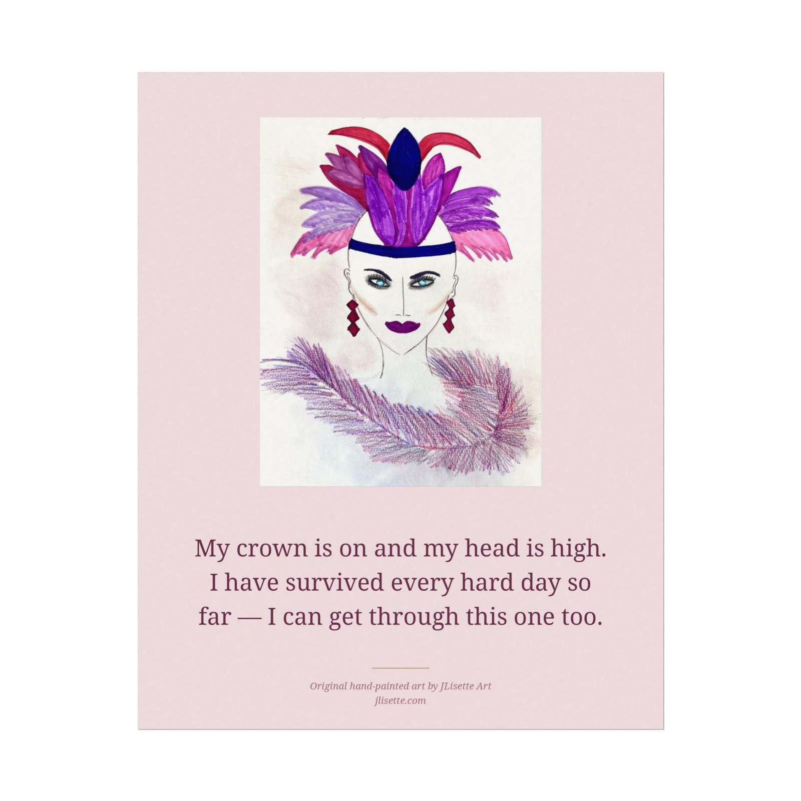 Put Your Pink On — Warrior, Affirmation Art Print (8x10)
