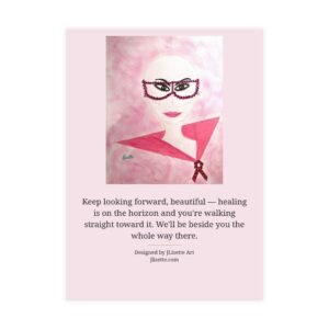 Rhinestone Glasses — Breast Cancer Awareness Postcards (10-Pack), Words on Front