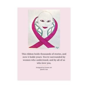 Ribbon Frame — Breast Cancer Awareness Postcards (10-Pack), Words on Front