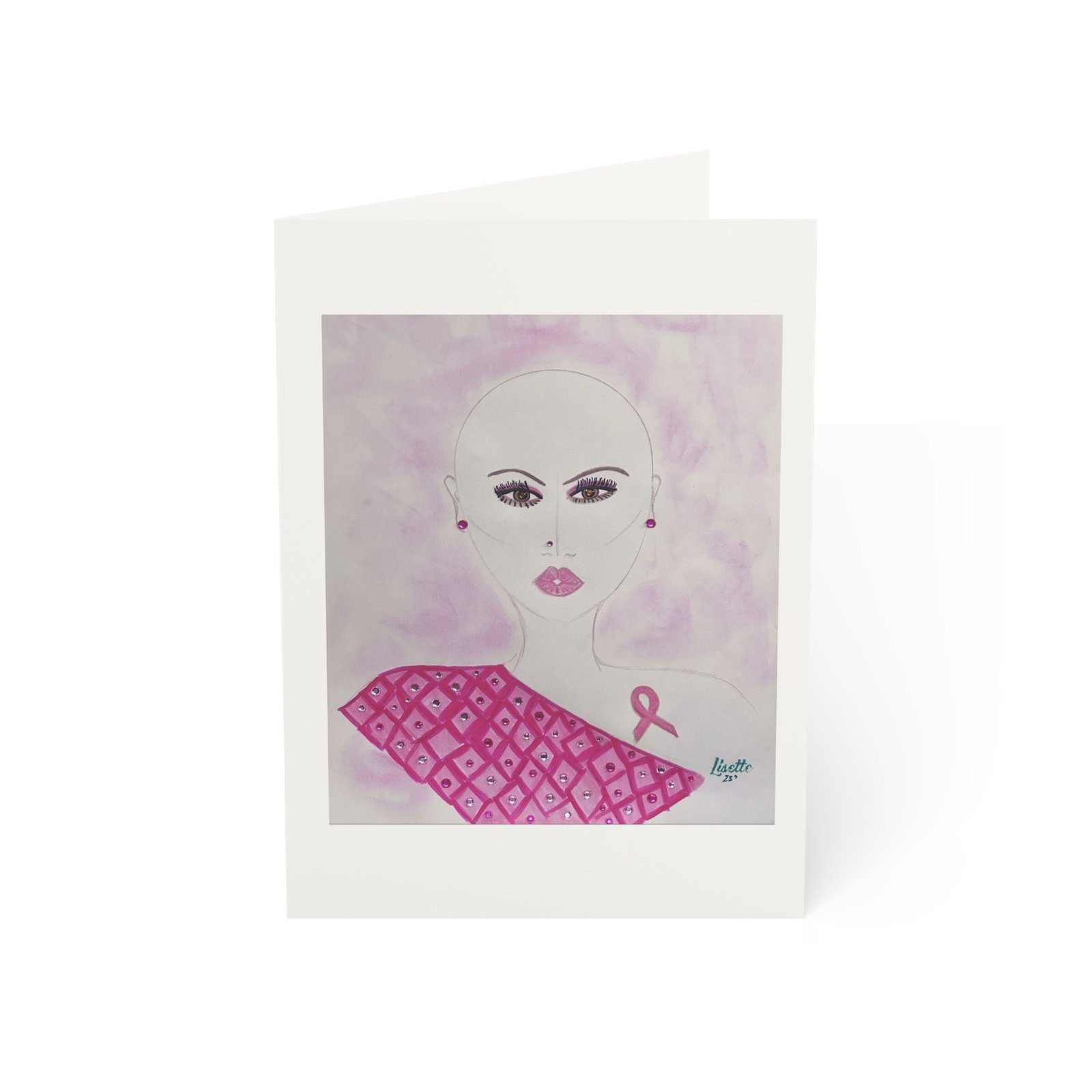 Quilted Pink — Breast Cancer Awareness Greeting Card