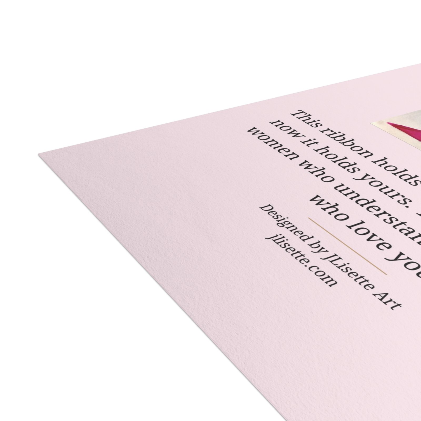 Ribbon Frame — Breast Cancer Awareness Postcards (10-Pack), Words on Front - Image 3