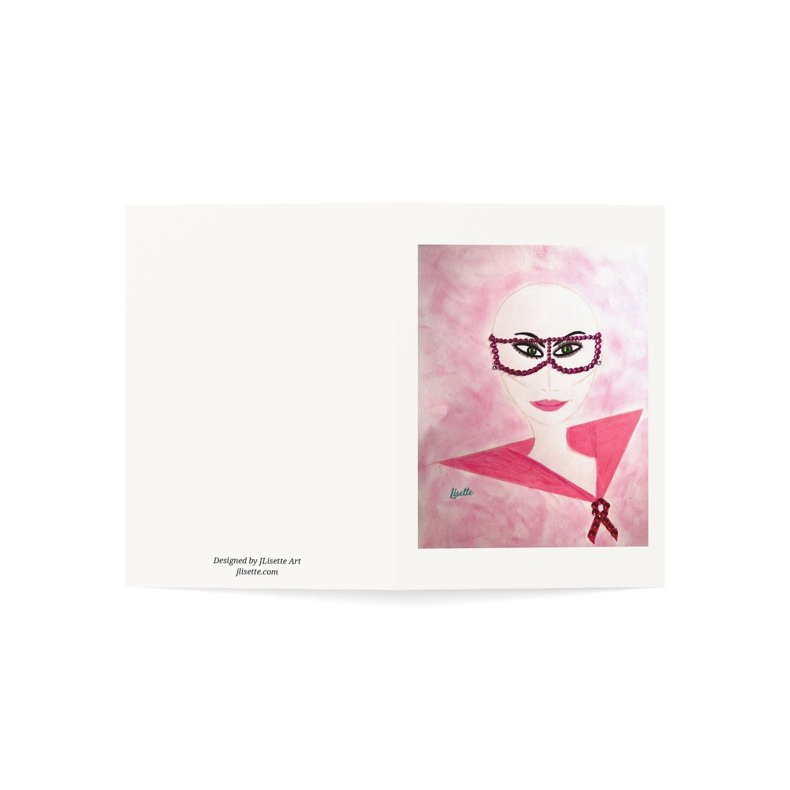 Rhinestone Glasses — Breast Cancer Awareness Greeting Card - Image 3