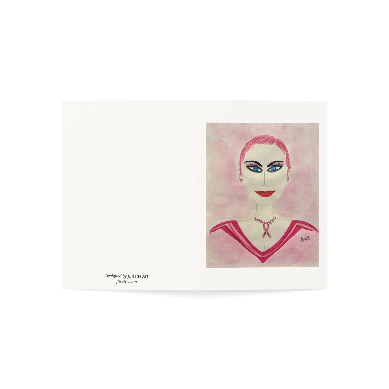 Pink Hair — Breast Cancer Awareness Greeting Card - Image 3