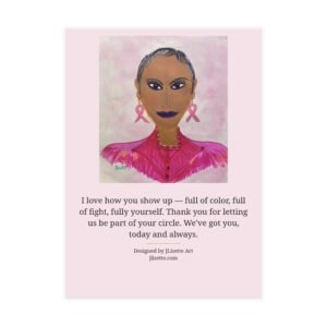 Ribbon Earrings — Breast Cancer Awareness Postcards (10-Pack), Words on Front