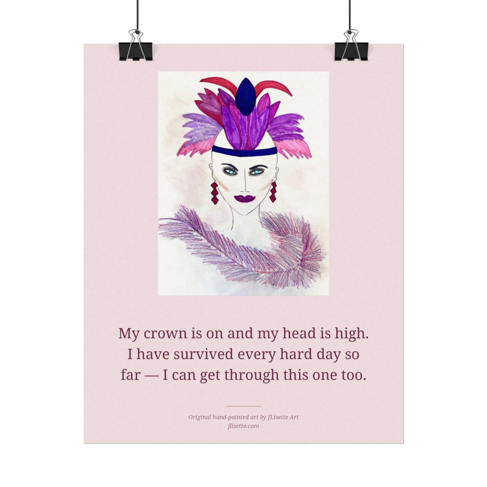 Put Your Pink On — Warrior, Affirmation Art Print (8x10) - Image 2