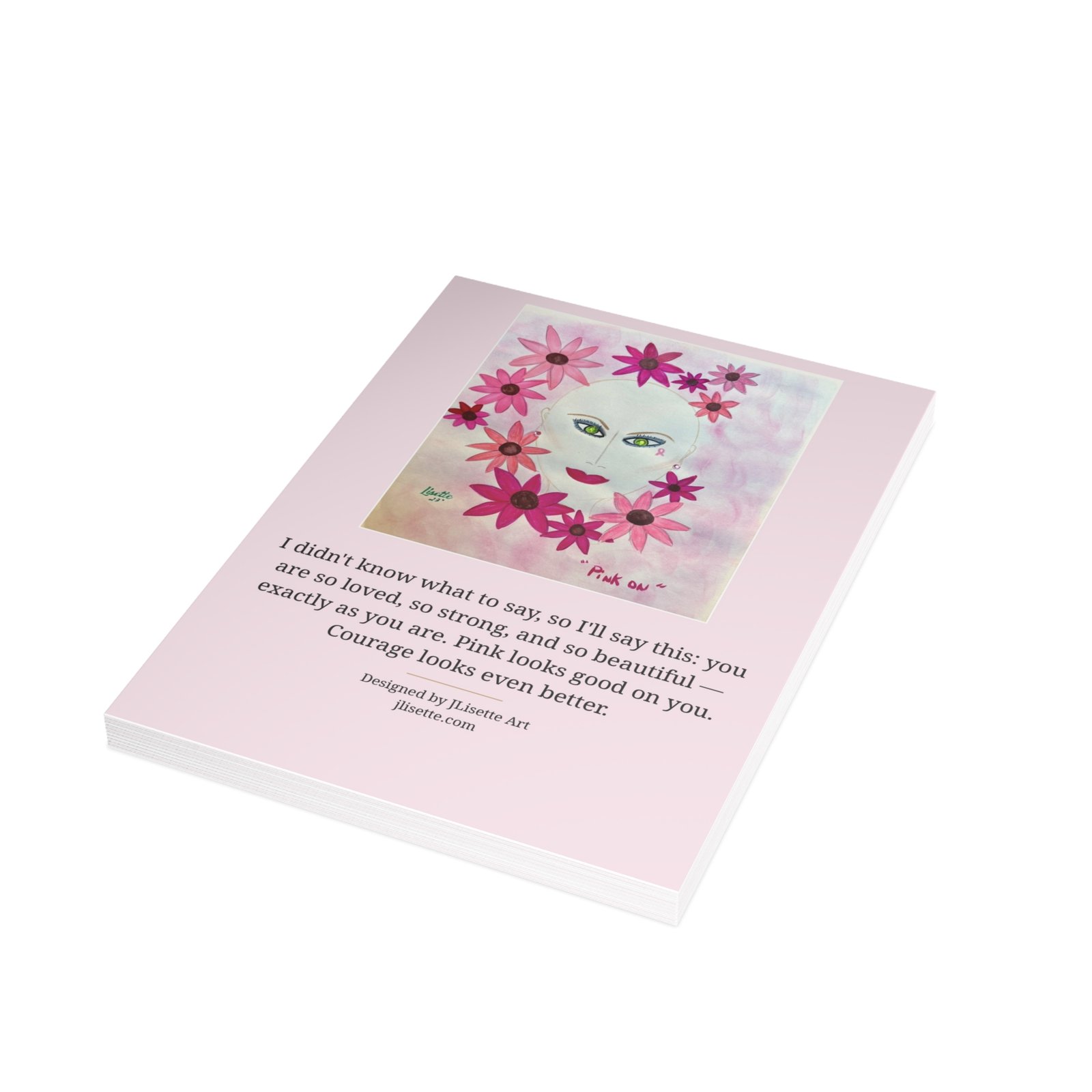 Pink On — Breast Cancer Awareness Postcards (10-Pack), Words on Front - Image 4