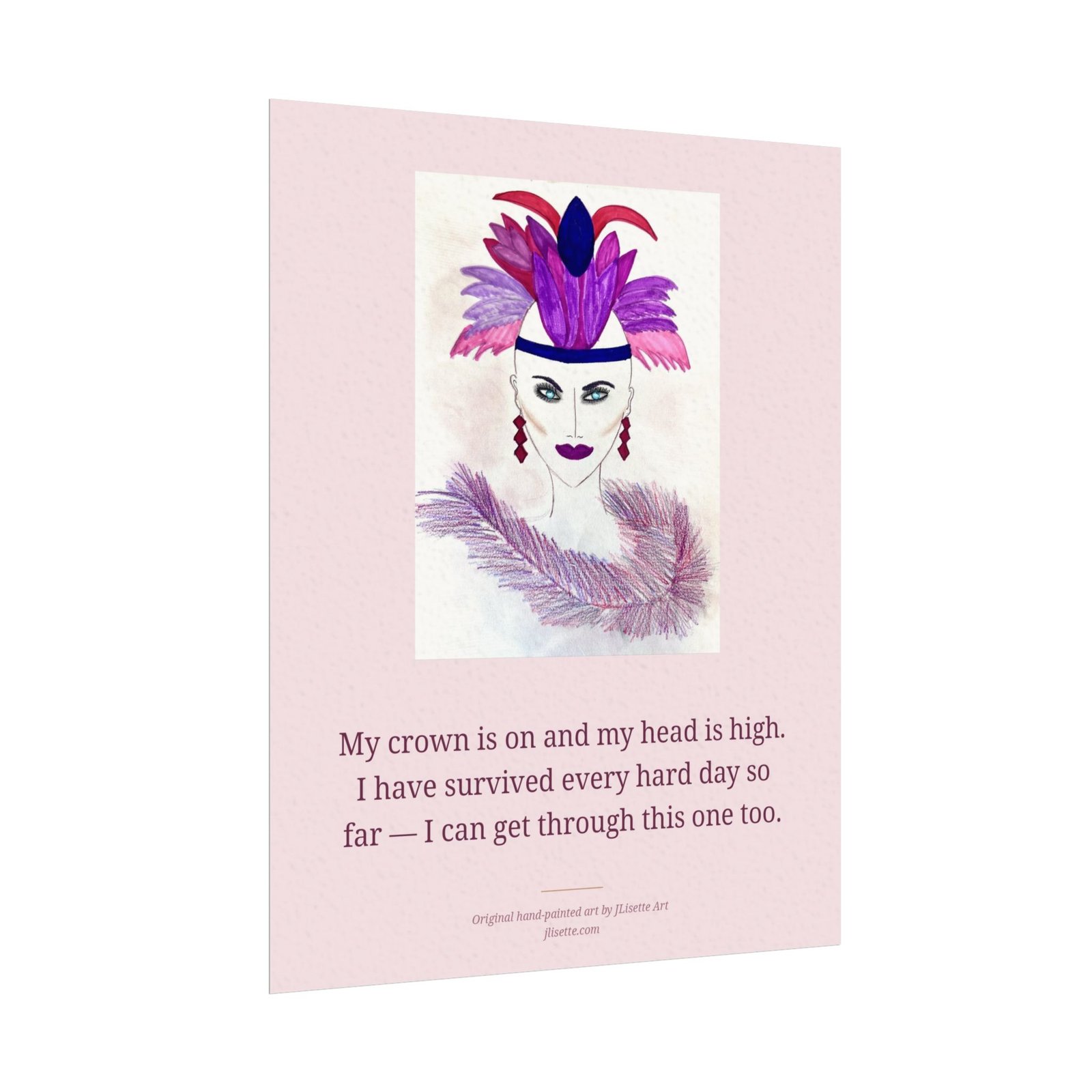 Put Your Pink On — Warrior, Affirmation Art Print (8x10) - Image 3