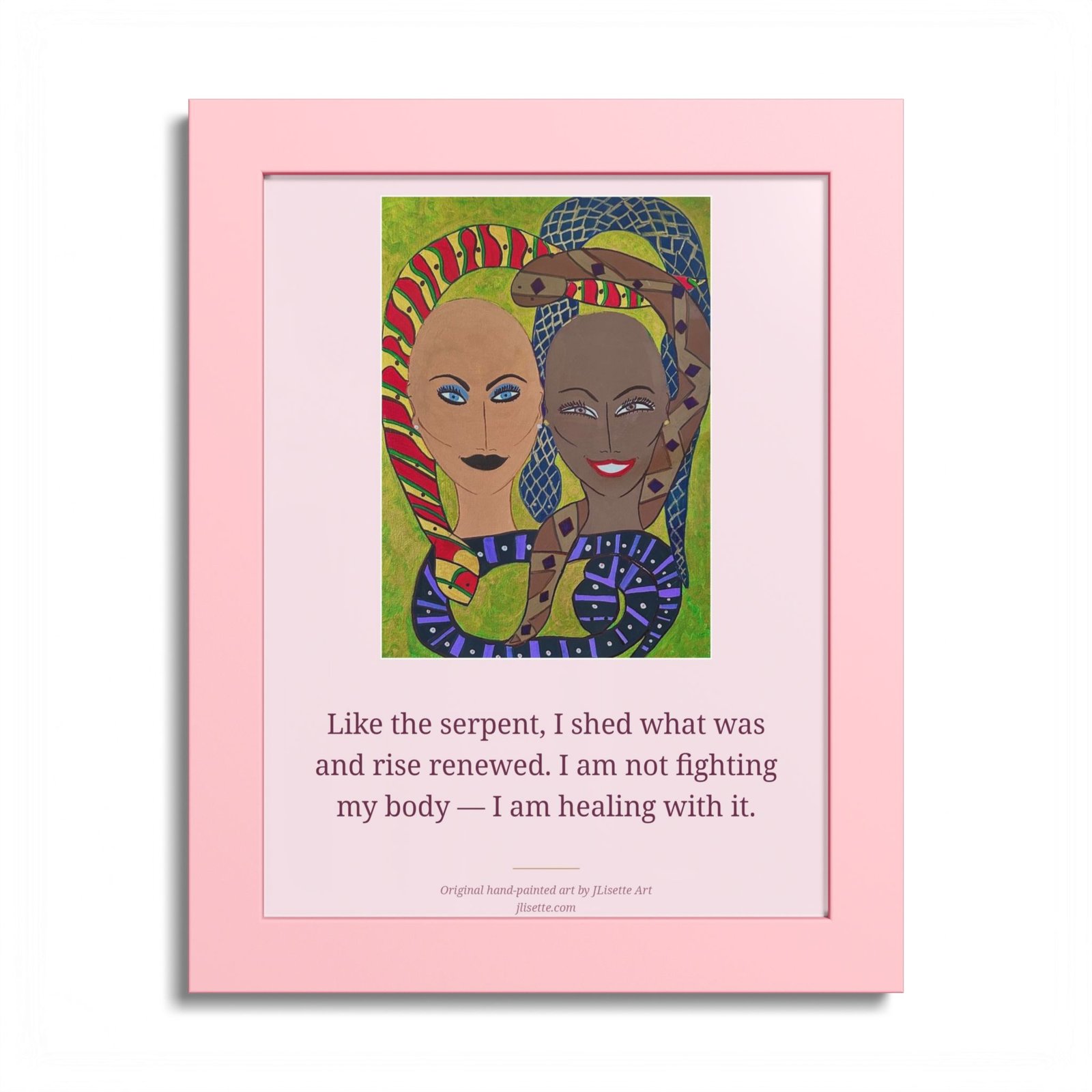 Put Your Pink On — Serpent Sisters, Pink Framed Affirmation Art Print (8x10)