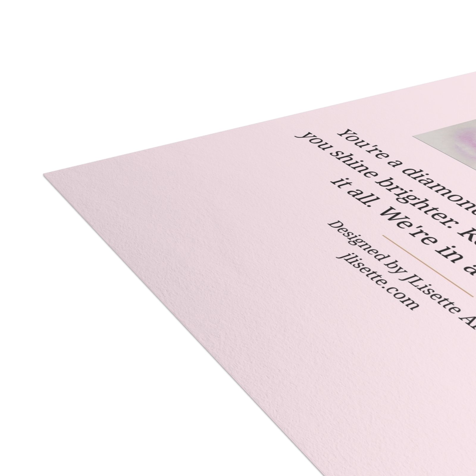 Quilted Pink — Breast Cancer Awareness Postcards (10-Pack), Words on Front - Image 3